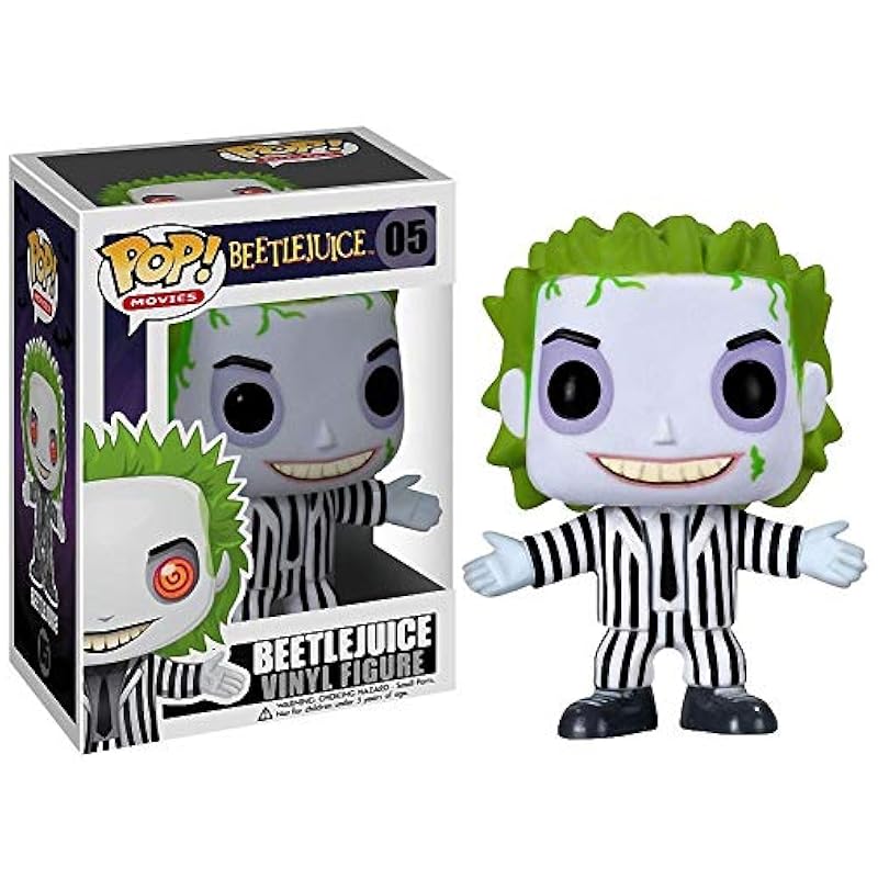 Funko POP Beetlejuice - Beetlejuice Funko Vinyl Figure (Bundled with Compatible Box Protector Case), Multi, 3.75 inches Bobbleheads