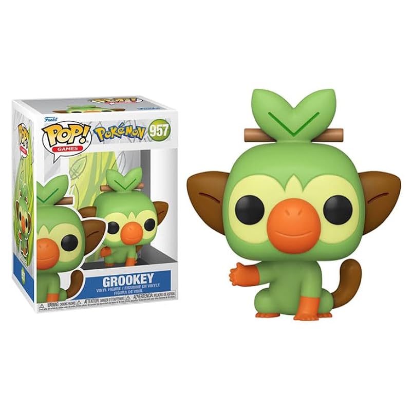 Funko Bobbleheads Funko Pop Pokemon Wave 14 + Protector: Pop! Games Vinyl Figure (Gift Set Bundled with ToyBop Box Protector Collector Case) (Grookey)