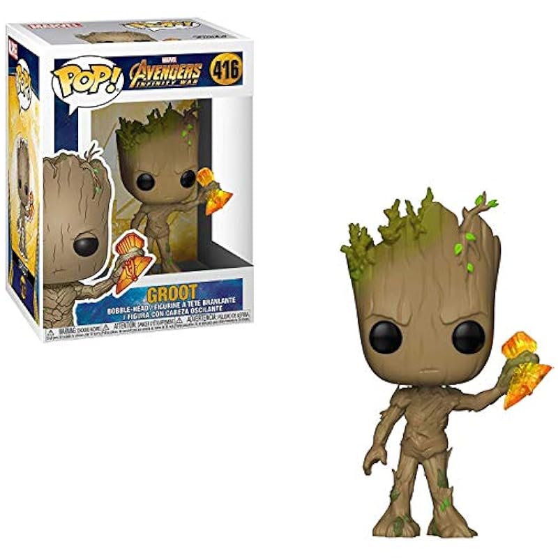 POP Marvel: Avengers Infinity War - Groot with Stormbreaker Funko Pop! Vinyl Figure (Bundled with Compatible Pop Box Protector Case) Multied 3.75 inches Action Figures Funko