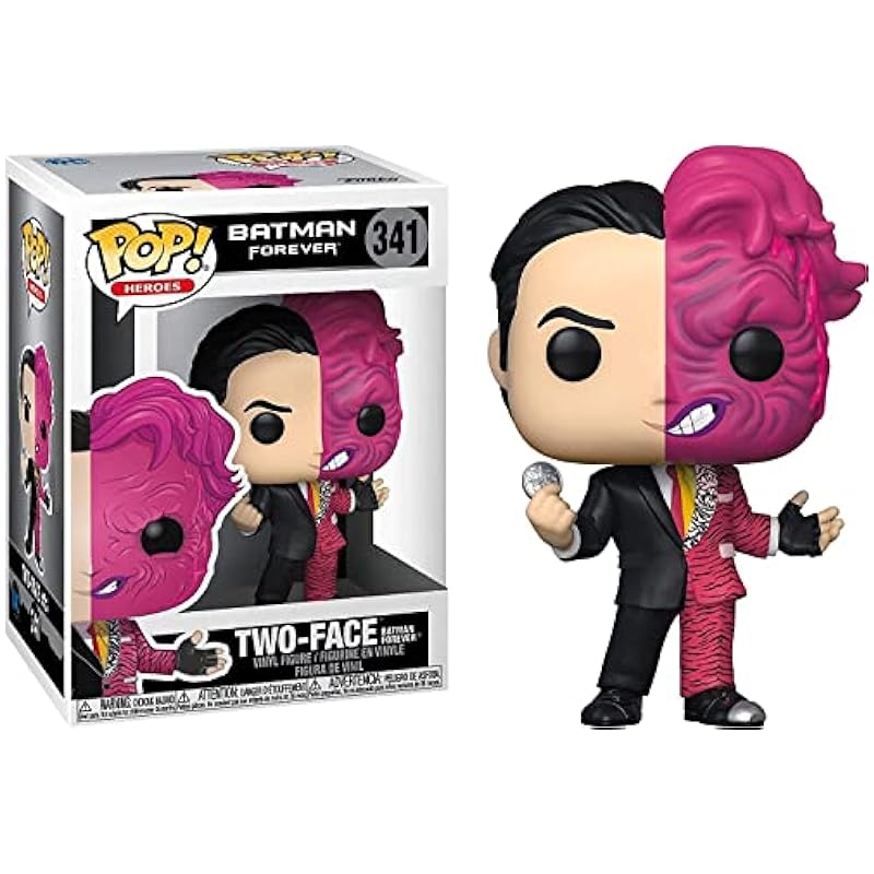 Action Figures Funko POP DC Heroes: Batman Forever - Two-Face Funko Vinyl Figure (Bundled with Compatible Box Protector Case), Multied, 3.75 inches