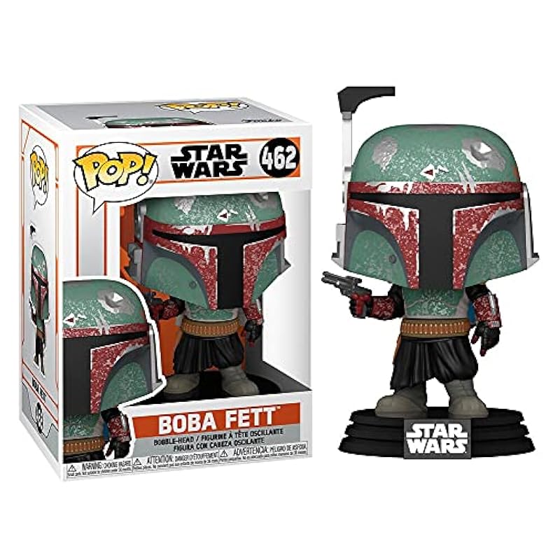 POP Star Wars: The Mandalorian - Boba Fett Funko Pop! Vinyl Figure (Bundled with Compatible Pop Box Protector Case), Multied, 3.75 inches Funko Action Figures