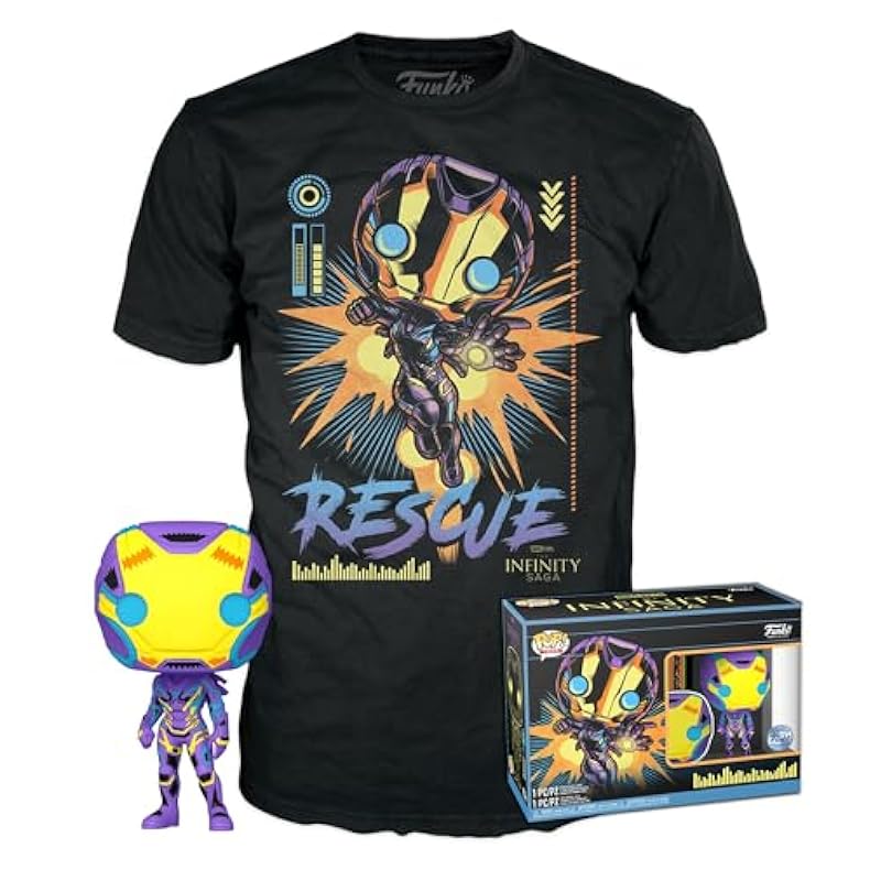 Funko POP & TEE: Marvel Blacklight- Rescue L One Size Funko Bobbleheads