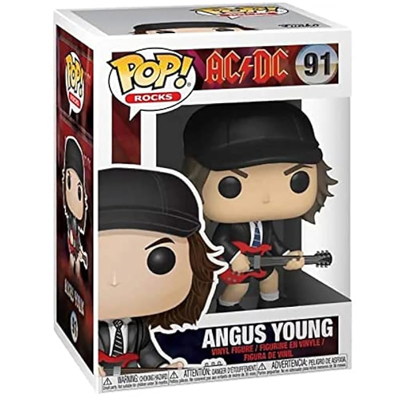 Action Figures Funko Funko AC/DC - Angus Young Pop! Rocks Vinyl Figure (Bundled with Compatible Pop Box Protector Case)