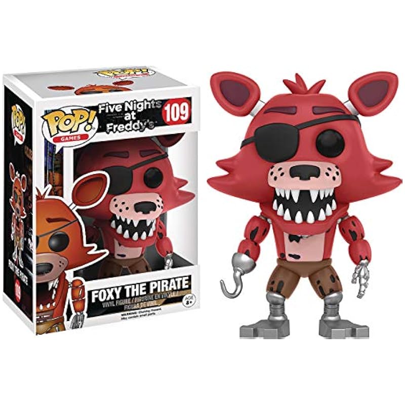POP Five Nights at Freddy's - Foxy The Pirate Funko Pop! Vinyl Figure (Bundled with Compatible Pop Box Protector Case), Multied Funko Bobbleheads