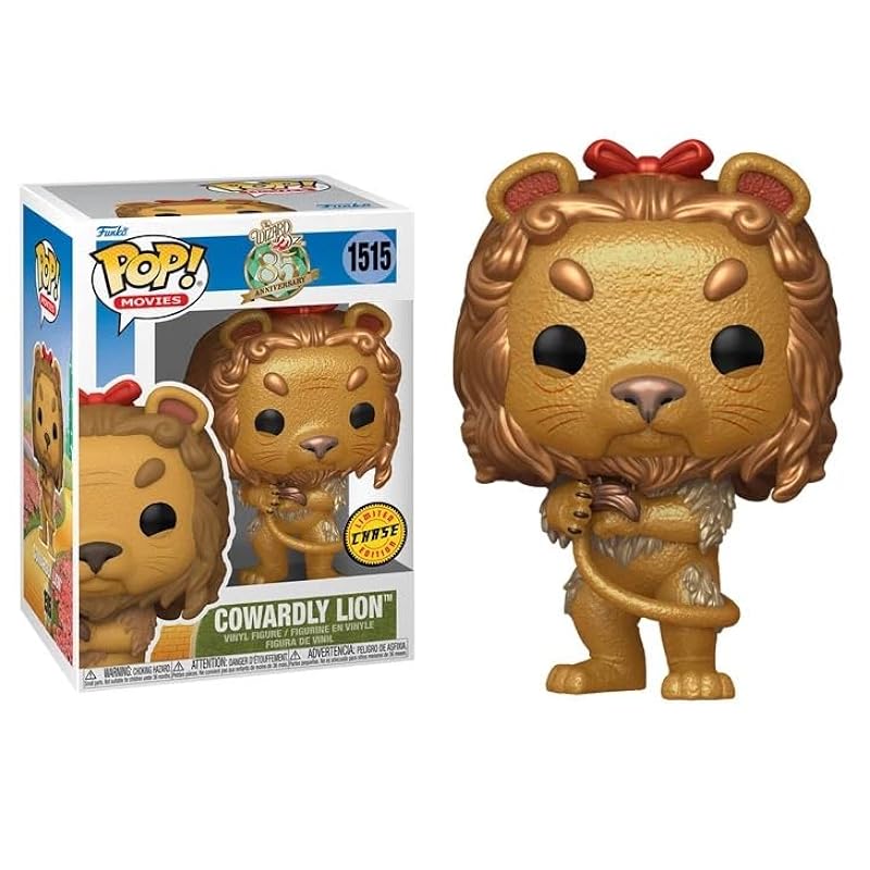 Funko The Wizard of Oz + Pop Protector: Pop! Movies Vinyl Figure 85th Set Bundled with ToyBop Brand Box Protector Collector Case (Cowardly Lion Gold Metallic Chase) Cowardly L Funko Statues