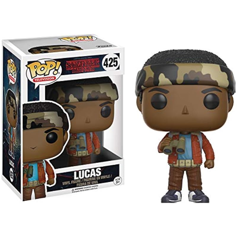 Action Figures Funko POP [Stranger Things] - Lucas Sinclair Funko Pop! Vinyl Figure (Bundled with Compatible Pop Box Protector Case), Multi, 3.75 inches