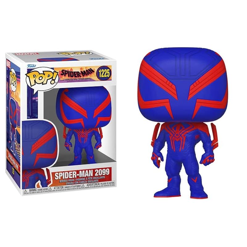 Action Figures Funko POP Marvel: Spider-Man: Across The Spider-Verse - Spider- Man 2099 Funko Vinyl Figure (Bundled with Compatible Box Protector Case), Multi, 3.75 inches