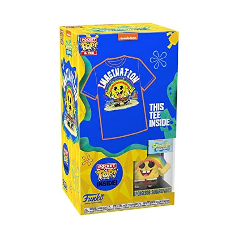 Funko Pop! Pocket Pop and Tee: Spongebob - Sponge Bob with Rainbow - (Kids XS) Bobbleheads Funko
