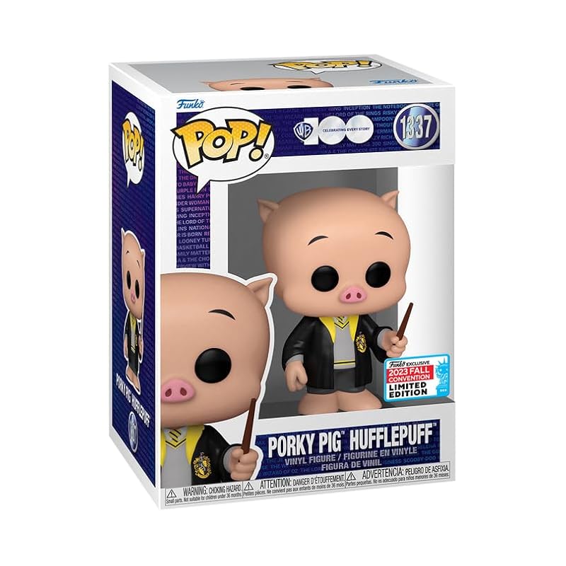 Pop!: WB100 Looney Tunes x Wizarding World - Porky Pig *Hufflepuff* (NYCC 2023 Shared Exclusive) Funko Bobbleheads