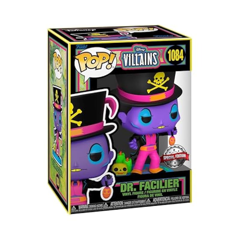 Action Figures Funko Funko Disney Villains Pop Dr. Facilier (Blacklight) Vinyl Figure Hot Topic Exclusive