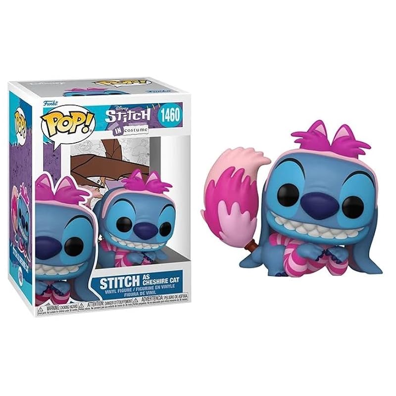 Funko Funko Pop Stitch in Costume + Protector: Lilo & Stitch Pop! Disney Vinyl Figure (Gift Set Bundled with ToyBop Brand Box Protector Collector Case) (Alice in Wonderland: Stitch as Cheshire Cat) Bobbleheads