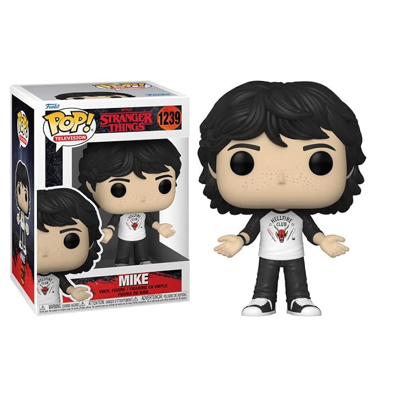 POP [Stranger Things - Mike Wheeler [Season 4] Funko Vinyl Figure (Bundled with Compatible Box Protector Case), Multi, 3.75 inches Funko Bobbleheads