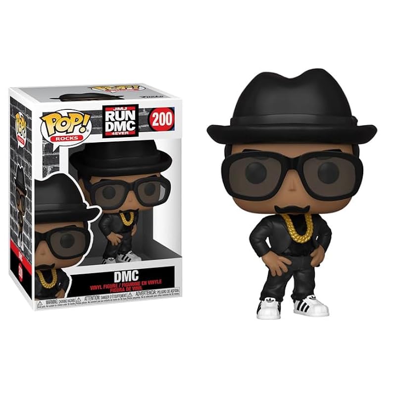 Bobbleheads Funko Funko Run-DMC + Pop Protector: Retro Hip Hop Pop! Rocks Vinyl Figure (Gift Set Bundled with ToyBop Brand Box Protector Case) (DMC Darryl D.M.C. McDaniels with Sunglasses #200/47167) Dmc Darryl