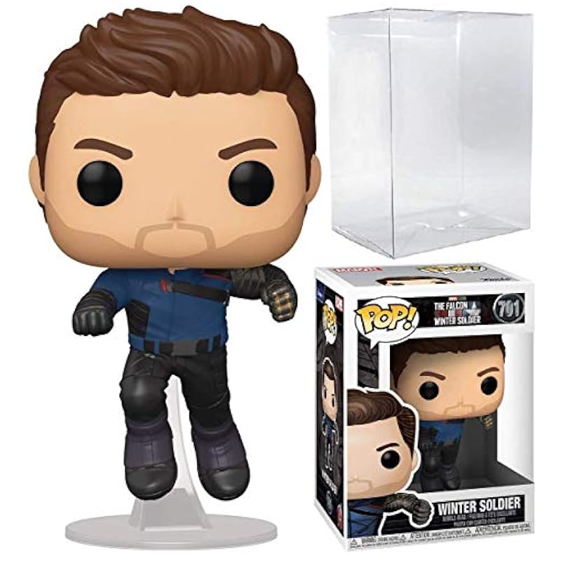Funko POP Marvel: Falcon and The Winter Soldier - Winter Soldier Funko Pop! Vinyl Figure (Bundled with Compatible Pop Box Protector Case), Multi, 3.75 inches Bobbleheads