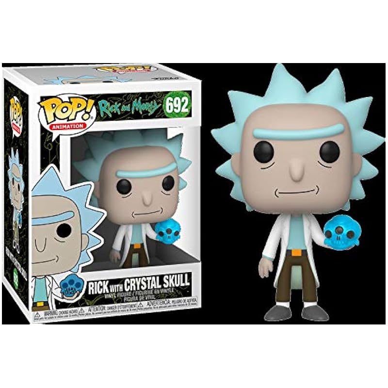 Funko Pop! Animation: Rick and Morty - Rick with Crystal Skull, MultiStandard Standard Funko Action Figures