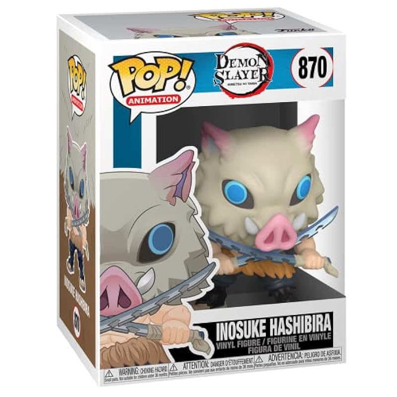 POP Demon Slayer - Inosuke Hashibira Funko Vinyl Figure (Bundled with Compatible Box Protector Case), Multi, 3.75 inches Action Figures Funko