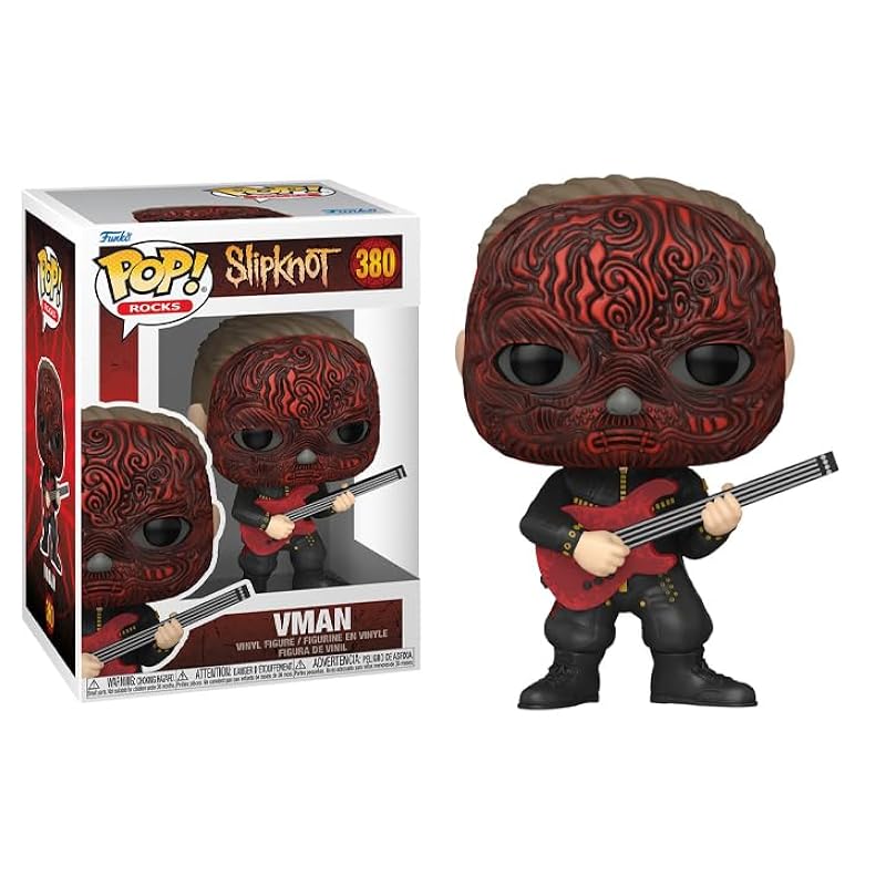 Funko Slipknot Wave 2 + Pop Protector: Pop! Rocks Vinyl Figure (Gift Set Bundled with ToyBop Brand Box Protector Collector Case) (VMan with Mask and Guitar #380/67440) Funko Bobbleheads