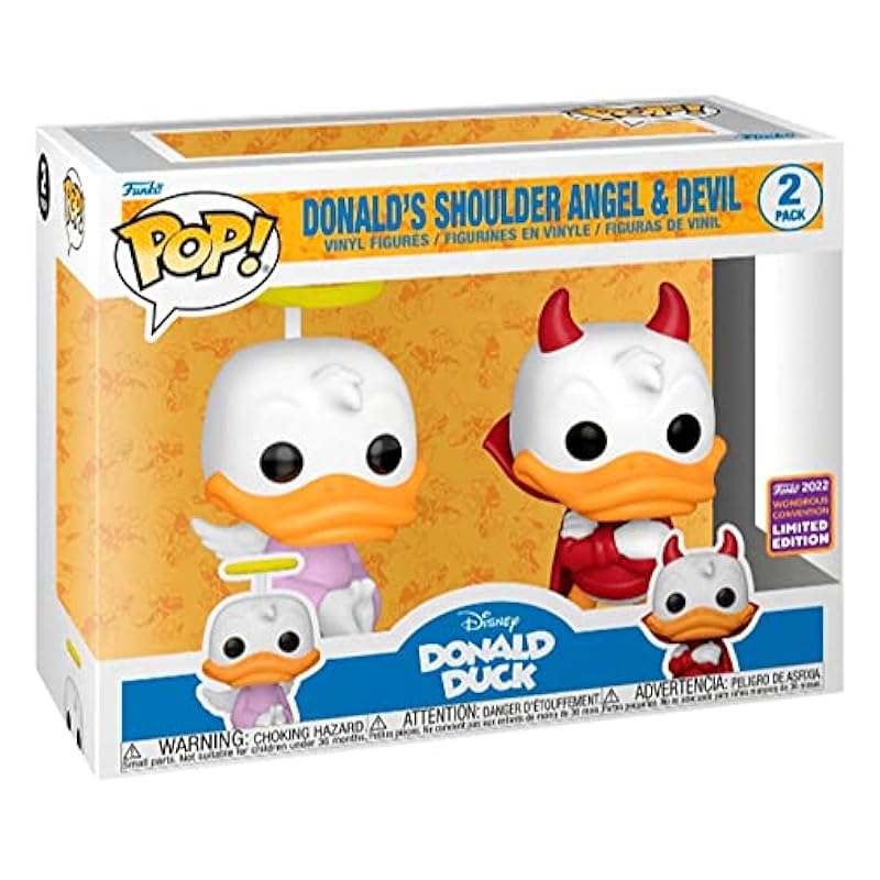 Funko Disney Pop! Donald's Shoulder Angel & Devil Vinyl Figure Set 2022 Wondrous Convention Exclusive MULTI NONE Funko Statues