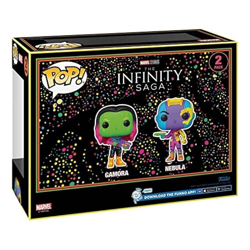 Pop! Exclusive Black Light Two Pack Marvel Guardians of The Galaxy Vol. 2 Gamora & Nebula #2 Funko Bobbleheads