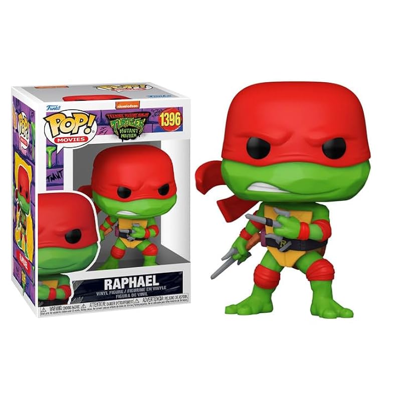 Funko TMNT Mutant Mayhem + Protector: Teenage Mutant Ninja Turtles Pop Movies Vinyl Figure (Bundled with ToyBop Box Protector Collector Case) (Raphael) Raphael Funko Bobbleheads