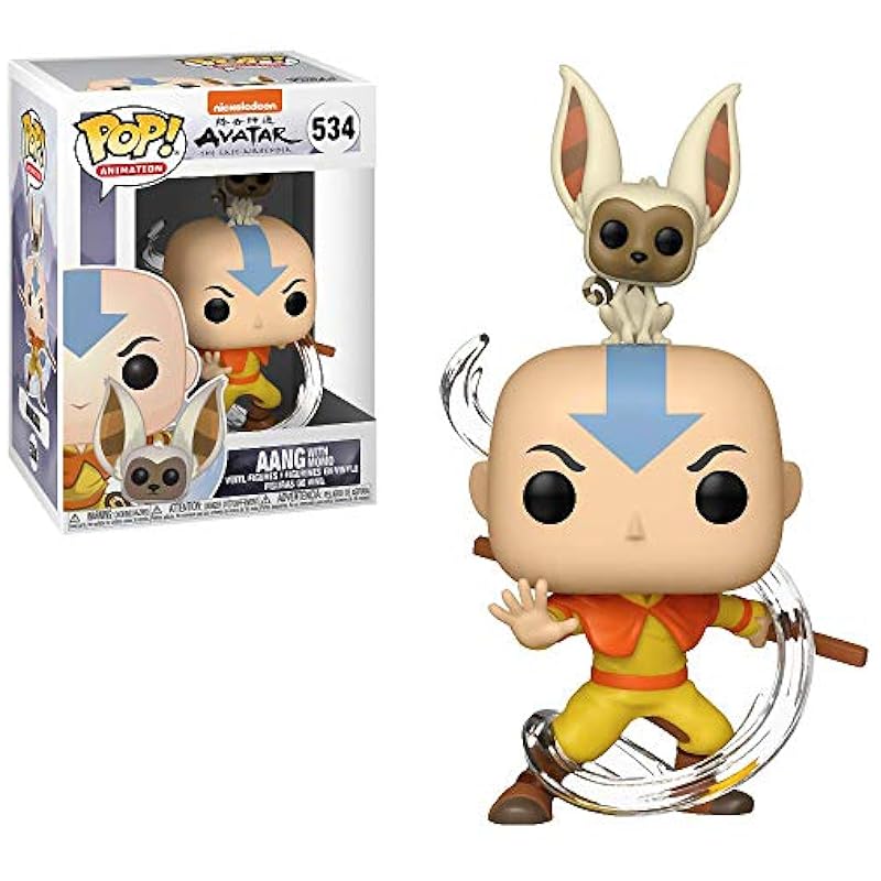 Action Figures Funko Funko Aang w/ Momo: Avatar - The Last Airbender x POP! Animation Vinyl Figure & 1 POP! Compatible PET Plastic Graphical Protector Bundle [#534 / 36463 - B]