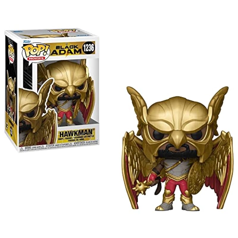 POP DC Heroes: Black Adam - Hawkman Funko Vinyl Figure (Bundled with Compatible Box Protector Case), Multi, 3.75 inches Bobbleheads Funko