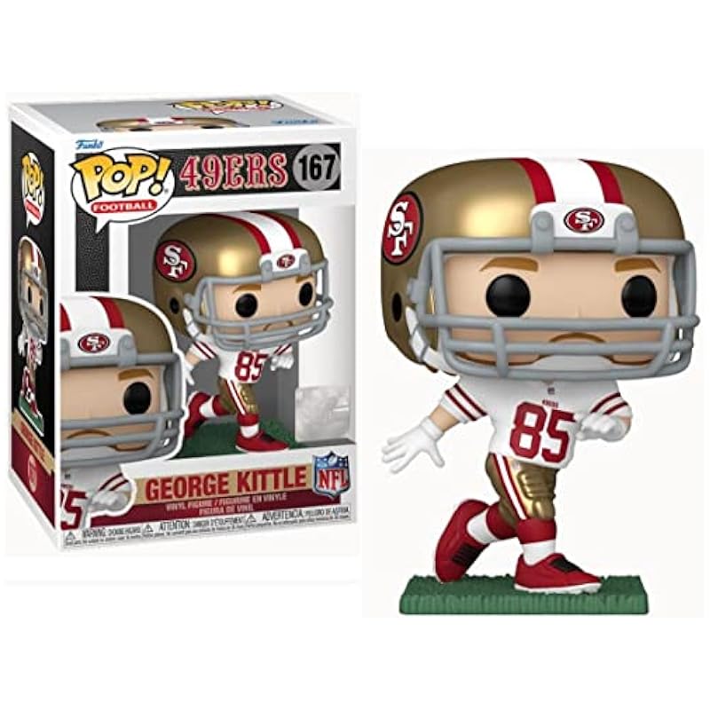 POP Football: 49ers - George Kittle Funko Vinyl Figure (Bundled with Compatible Box Protector Case), Multi, 3.75 inches Action Figures Funko