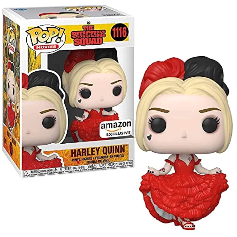 Funko Funko POP Movies: The Suicide Squad - Harley Quinn (Dress), Amazon Exclusive, Red,56013 Action Figures