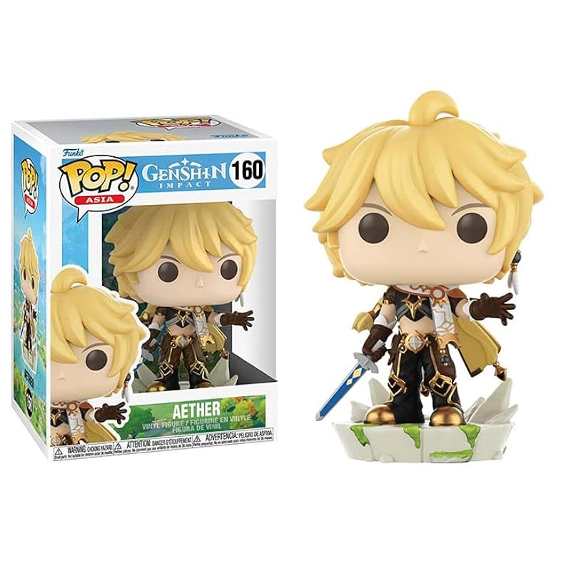 Funko Action Figures POP Genshin Impact - Aether Funko Vinyl Figure (Bundled with Compatible Box Protector Case), Multi, 3.75 inches