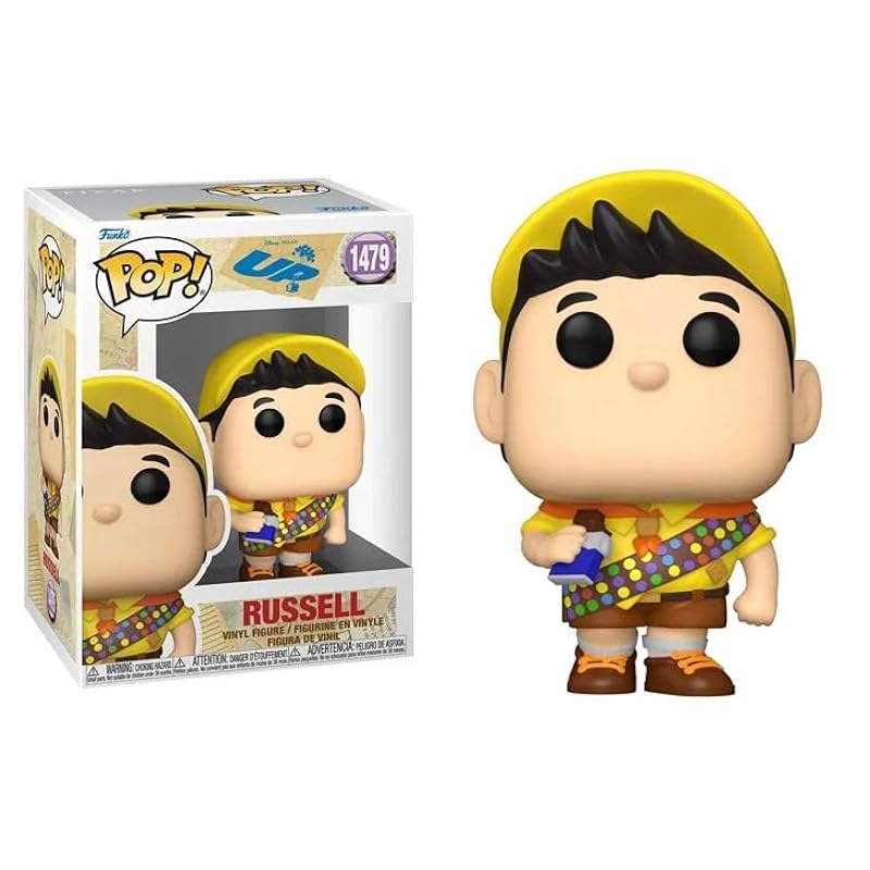 Funko Russell with Chocolate Bar and Scout Uniform + Pop Protector: Up Movie Pop! Disney Pixar Vinyl Figure (Gift Set Bundled with ToyBop Brand Box Protector Collector Case) Funko Bobbleheads