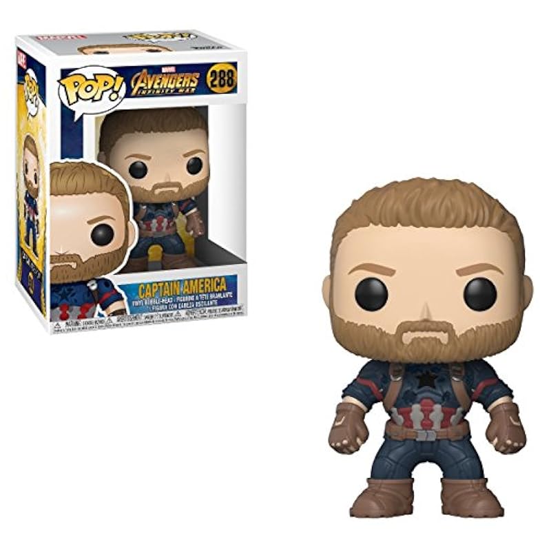 Action Figures Funko POP Marvel: Avengers Infinity War - Captain America Funko Pop! Vinyl Figure (Bundled with Compatible Pop Box Protector Case), Multied, 3.75 inches