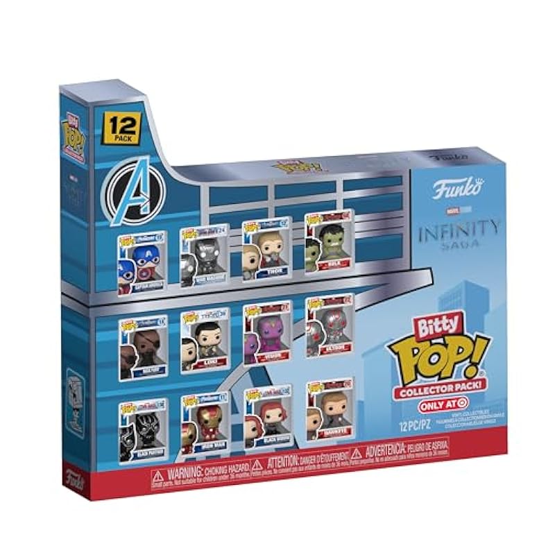Funko Funko Bitty Pop! Marvel: Infinity Saga 12pc Multipack - 0.9 Inch (2.2 Cm) - Marvel Comics - Marvel Comics Collectible - Stackable Shelf Included - Gift Idea - Gift Bag Filler Cake & Cupcake Toppers