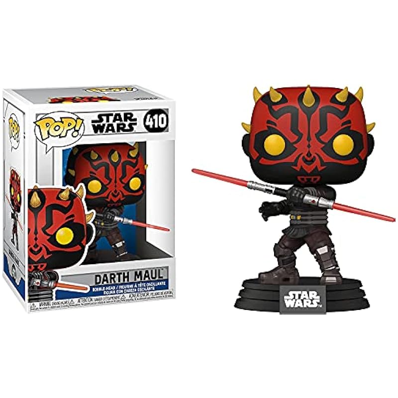 POP Star Wars: Clone Wars - Darth Maul Funko Pop! Vinyl Figure (Bundled with Compatible Pop Box Protector Case), Multi, 3.75 inches Funko Action Figures
