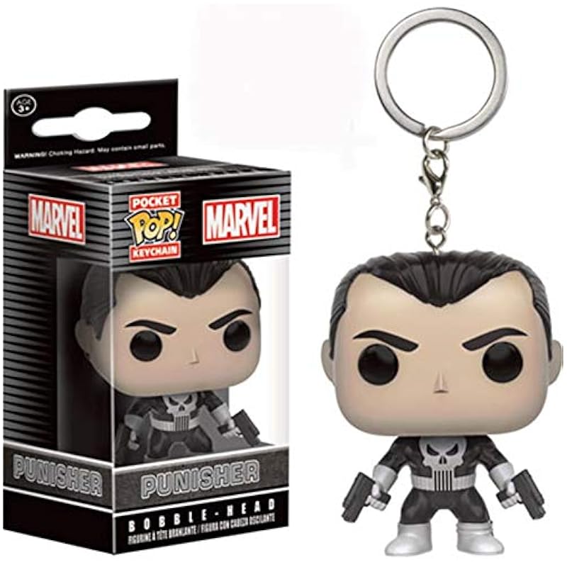 Funko Pocket Pop Punisher Bobblehead Keychain Action Figure Keyrings, Keychains & Charms Funko